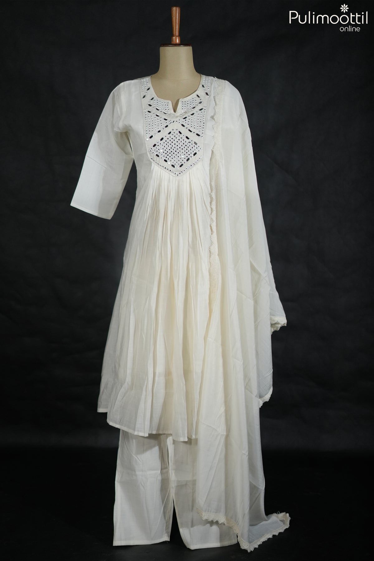 Off-white Chanderi kurti set 2