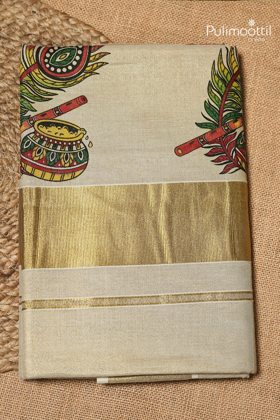 Kerala Traditional Golden Tissue Set Saree