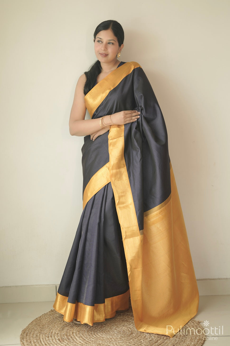 Violet Colour Kanchipuram Saree.