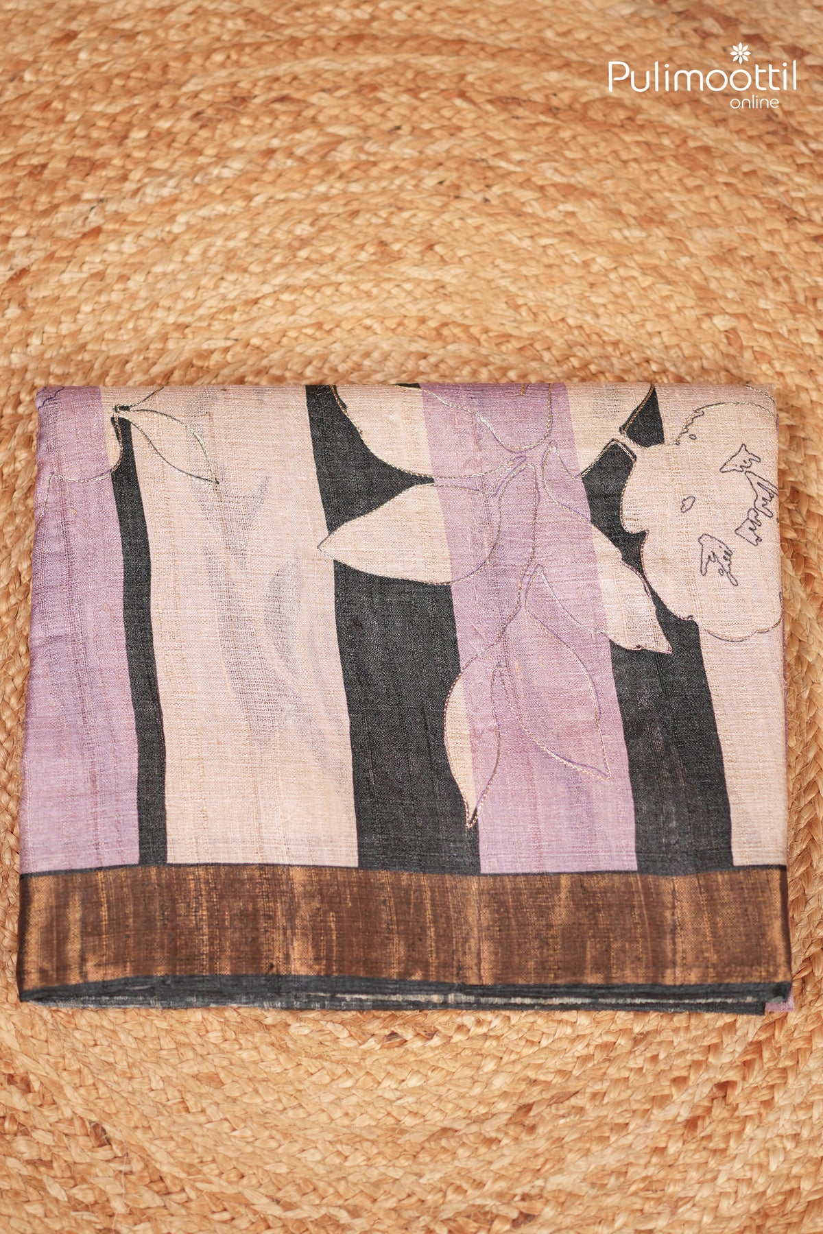 Multicolour Tussar & Jute Silk Saree