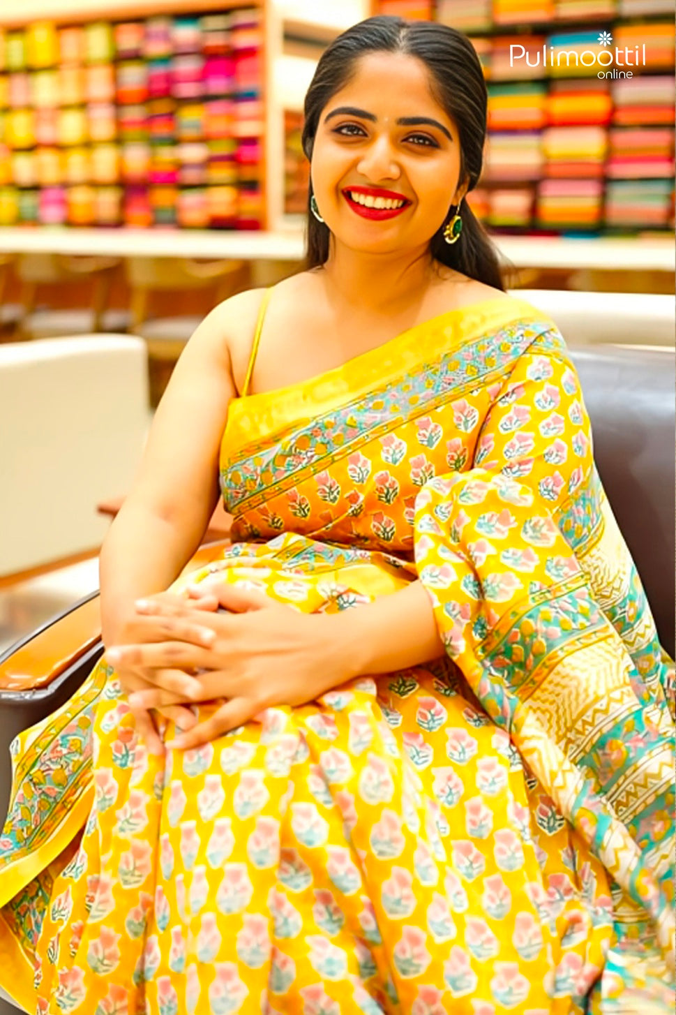 Yellow Colour Chanderi Saree