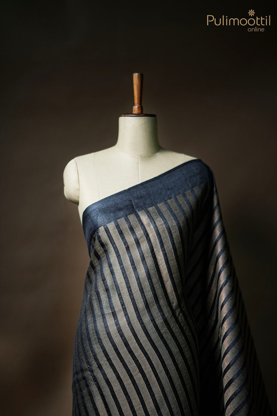 Black Colour Tussar Saree