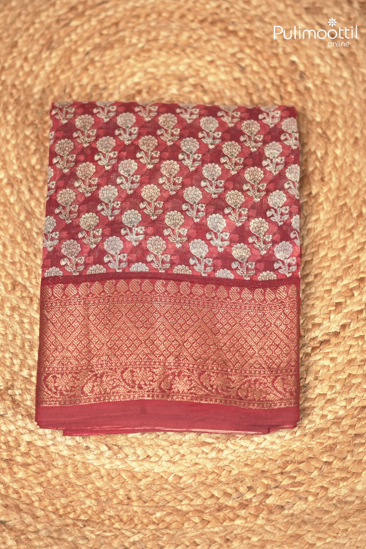 Brick Colour Chanderi Saree