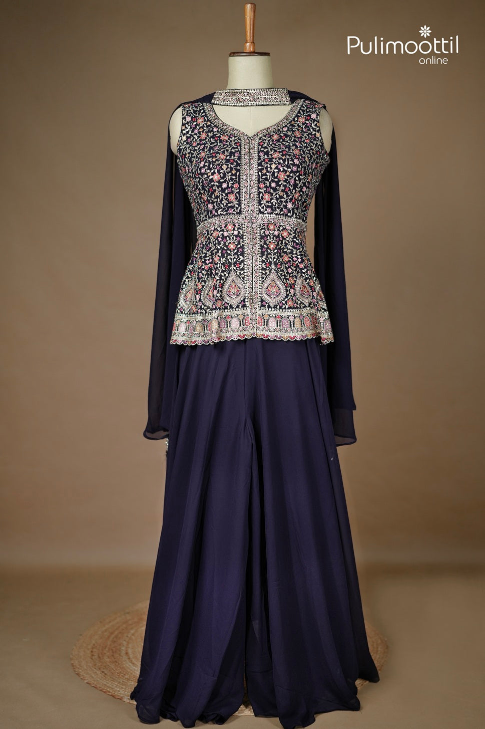 Purple Colour Georgette Sharara set