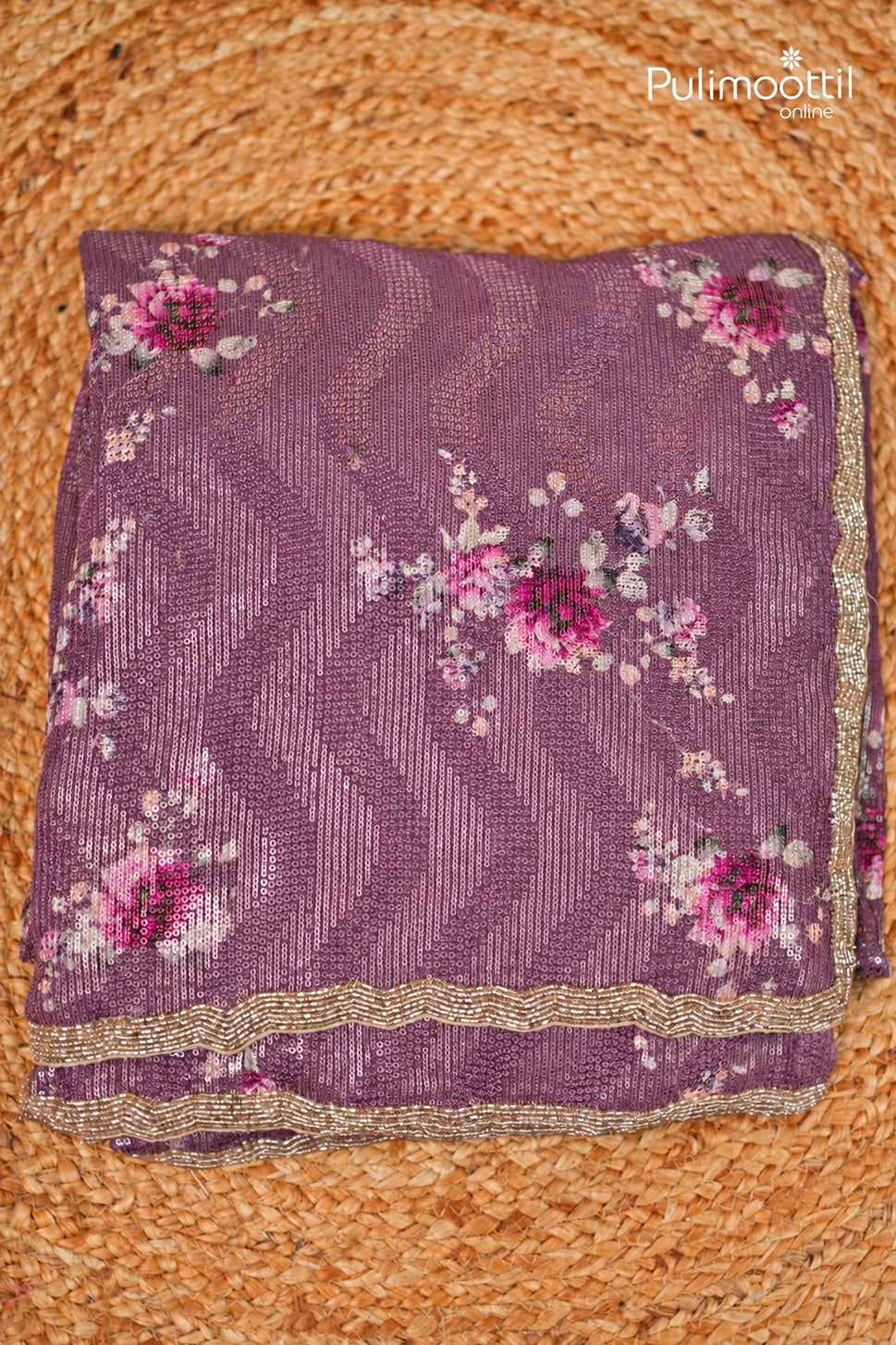 Purple Violet Colour Georgette Fancy Saree