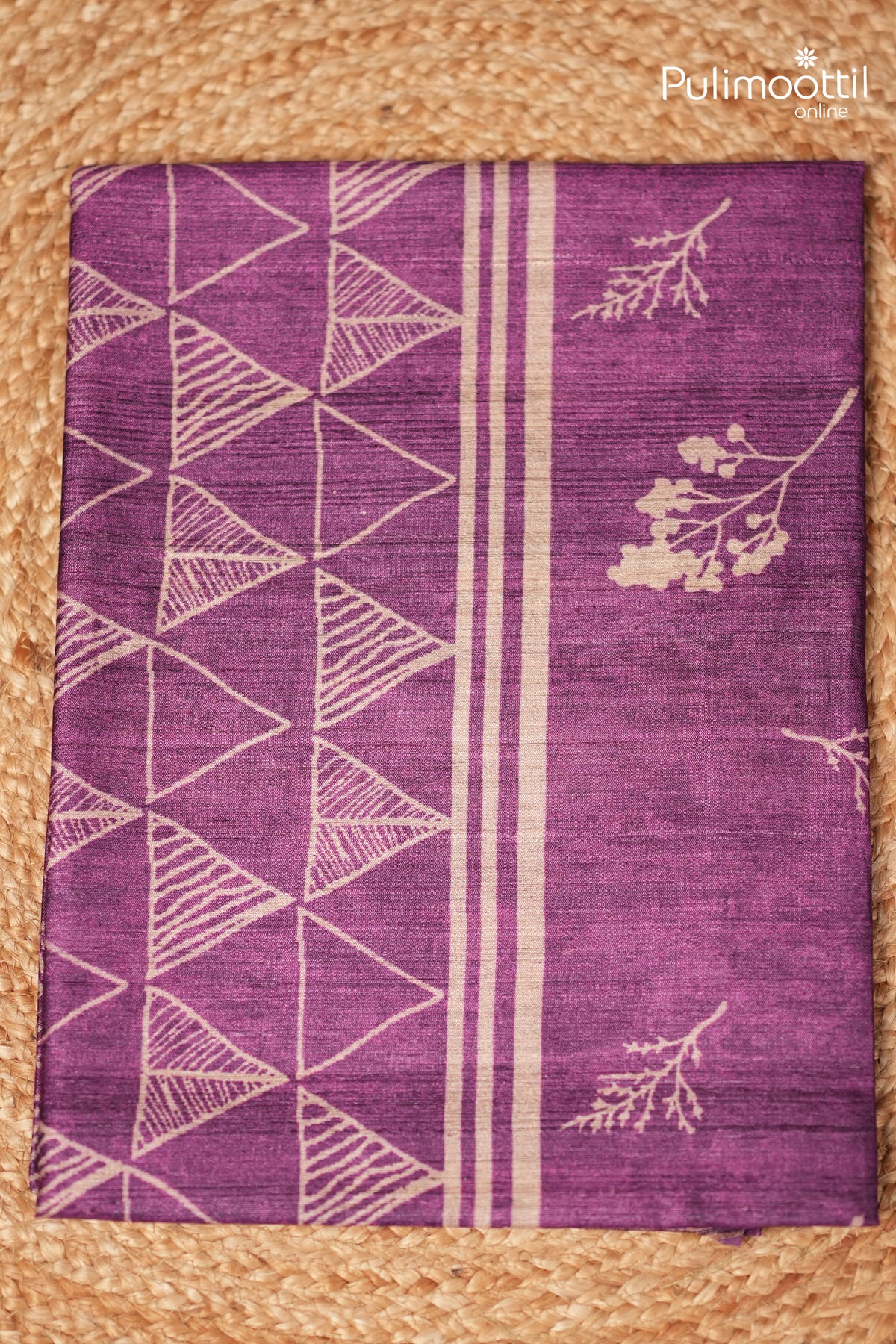 Violet colour Jute Silk Saree