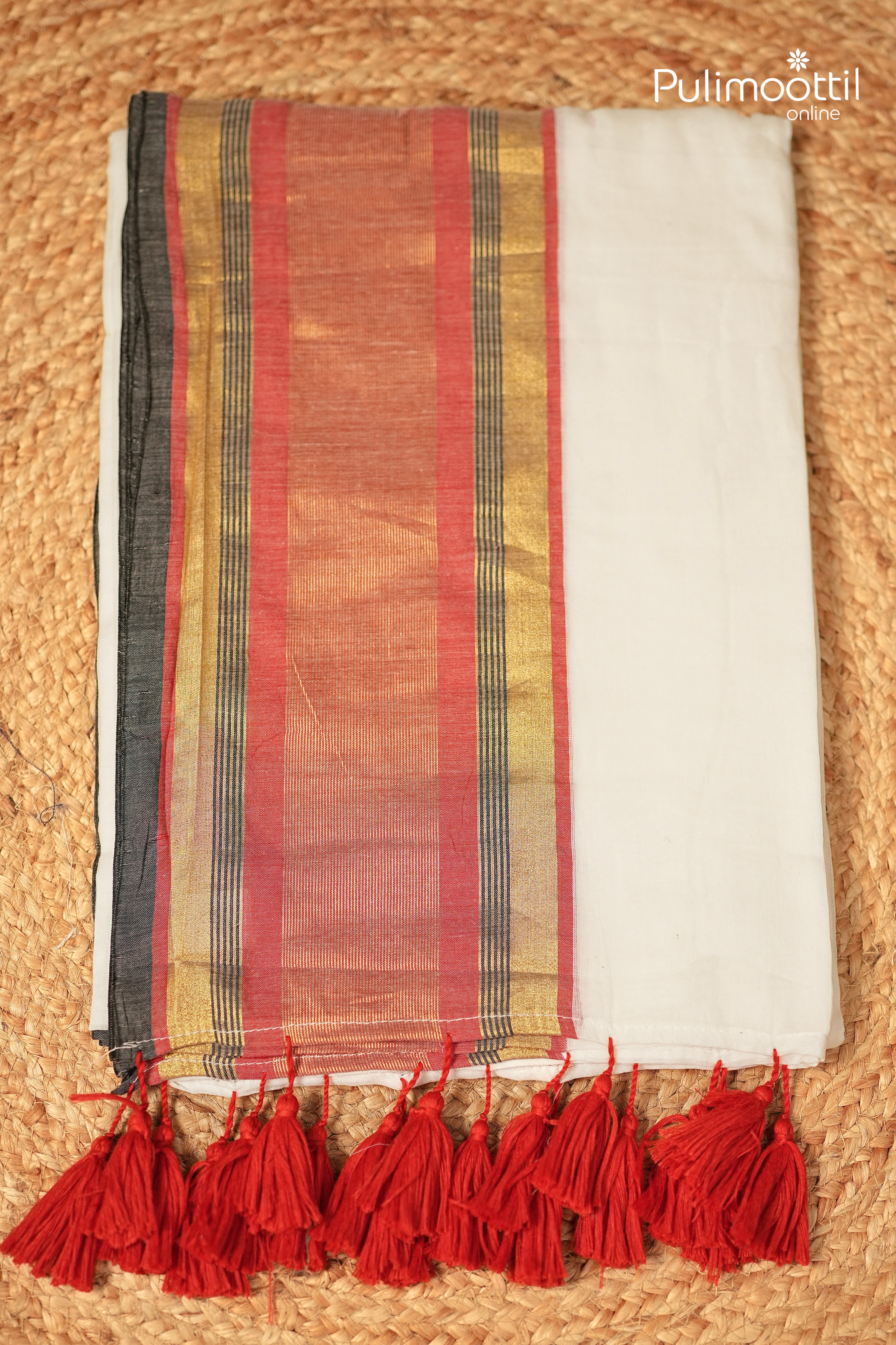 White Colour Mul Cotton Saree