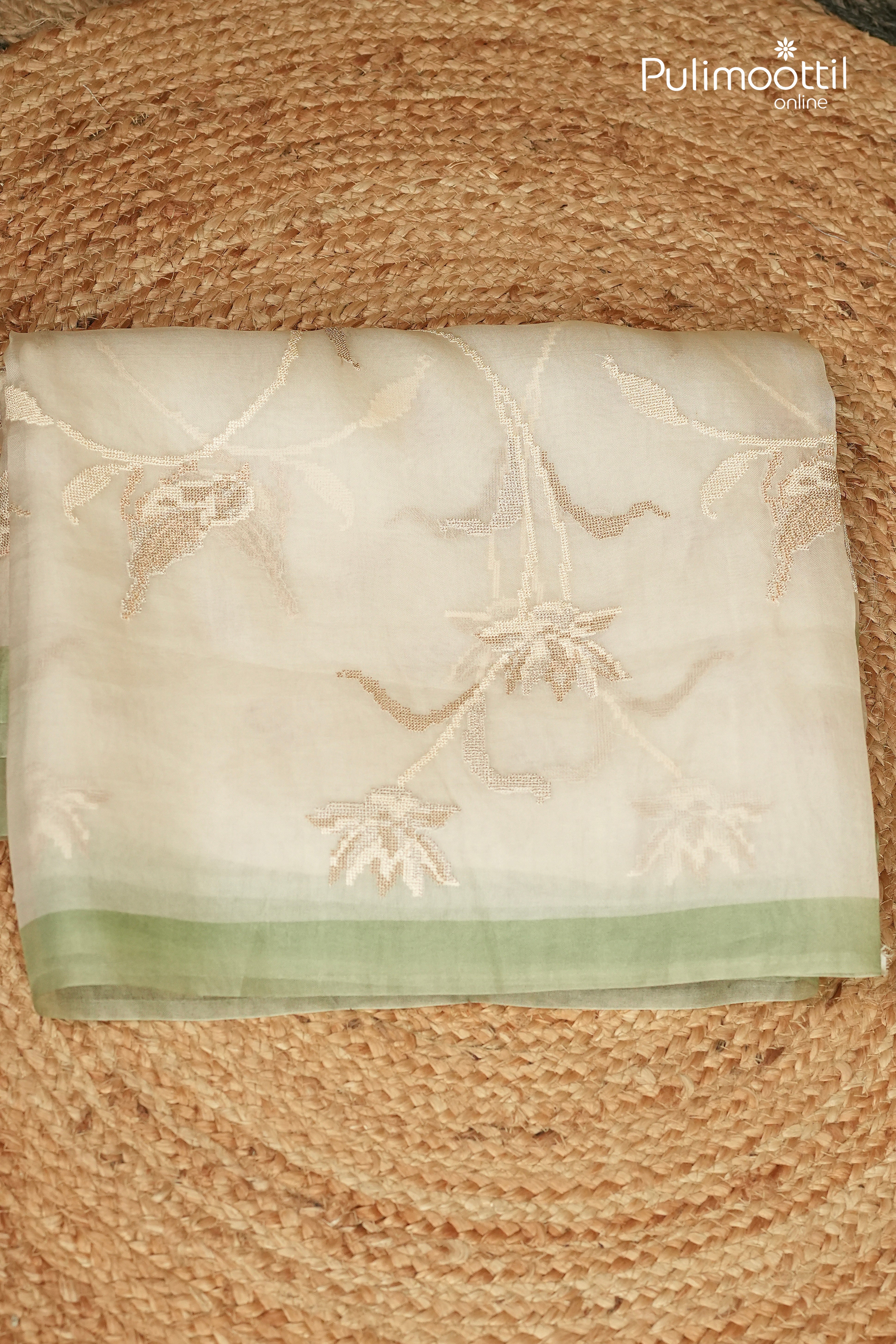 Off White Colour Organza Fancy Saree
