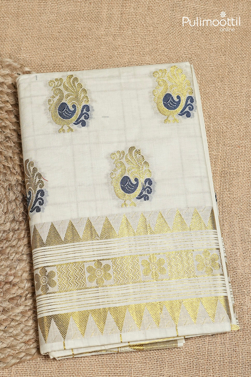 Off White Colour Kerala Traditional Set Saree