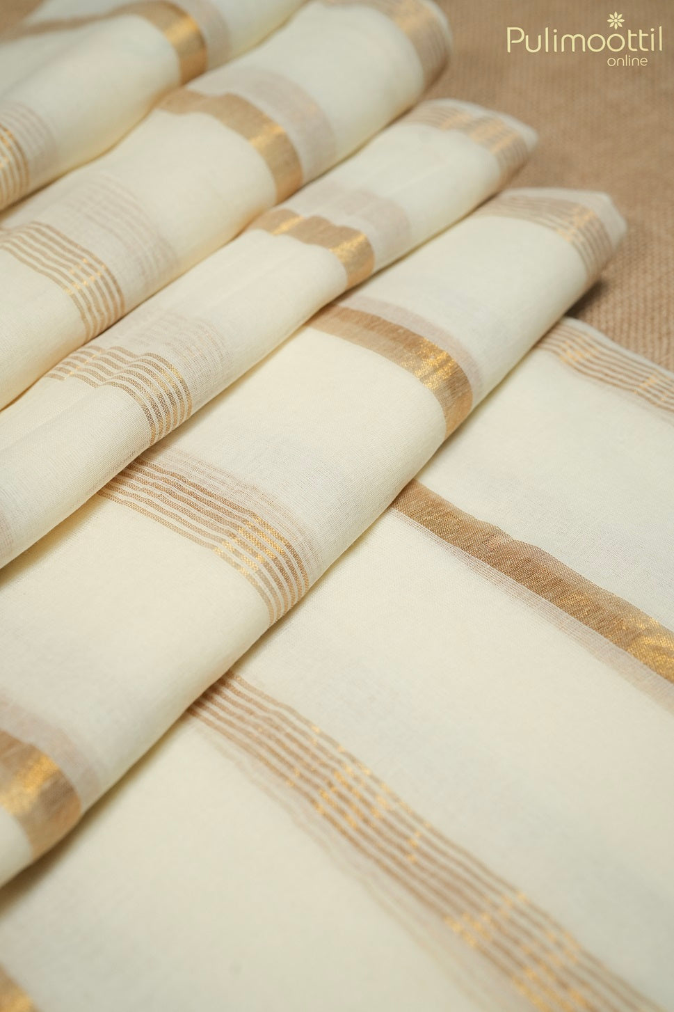 Off-white color Mul Cotton saree