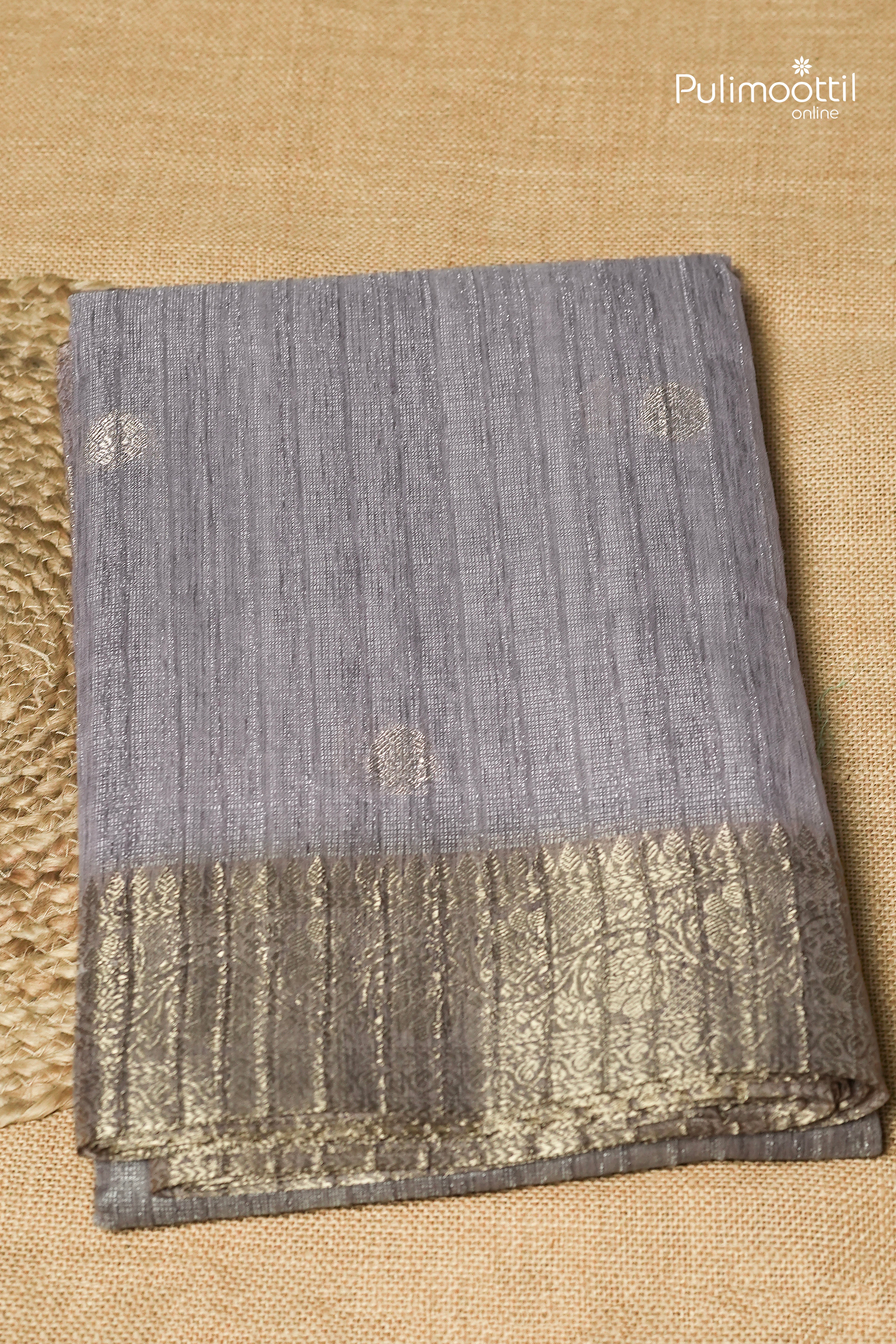 Lavender Colour Semi Tissue Saree