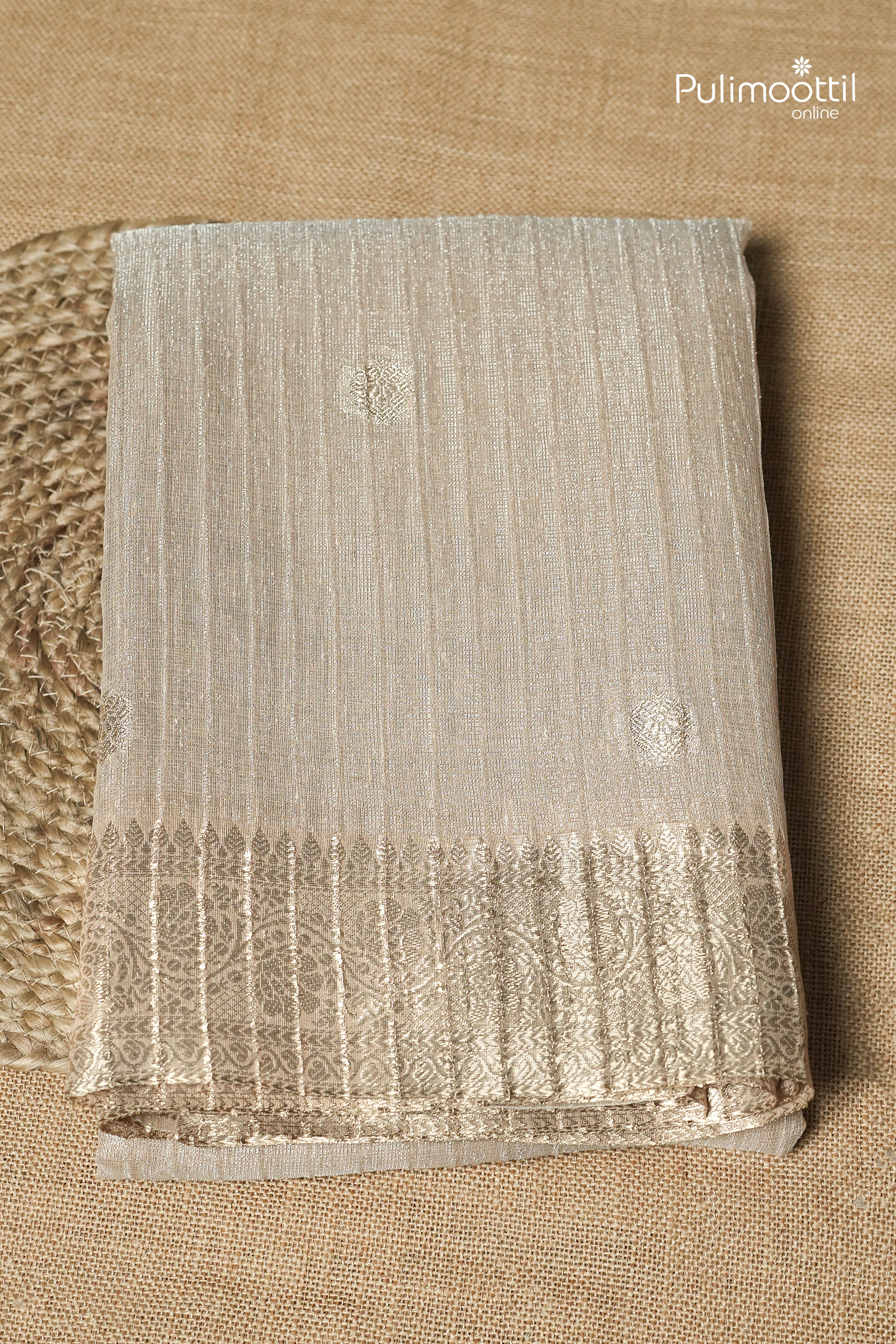 Chikoo Colour Semi Tissue Saree