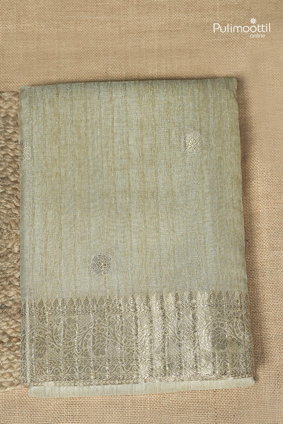Cream Colour Semi Tissue Saree