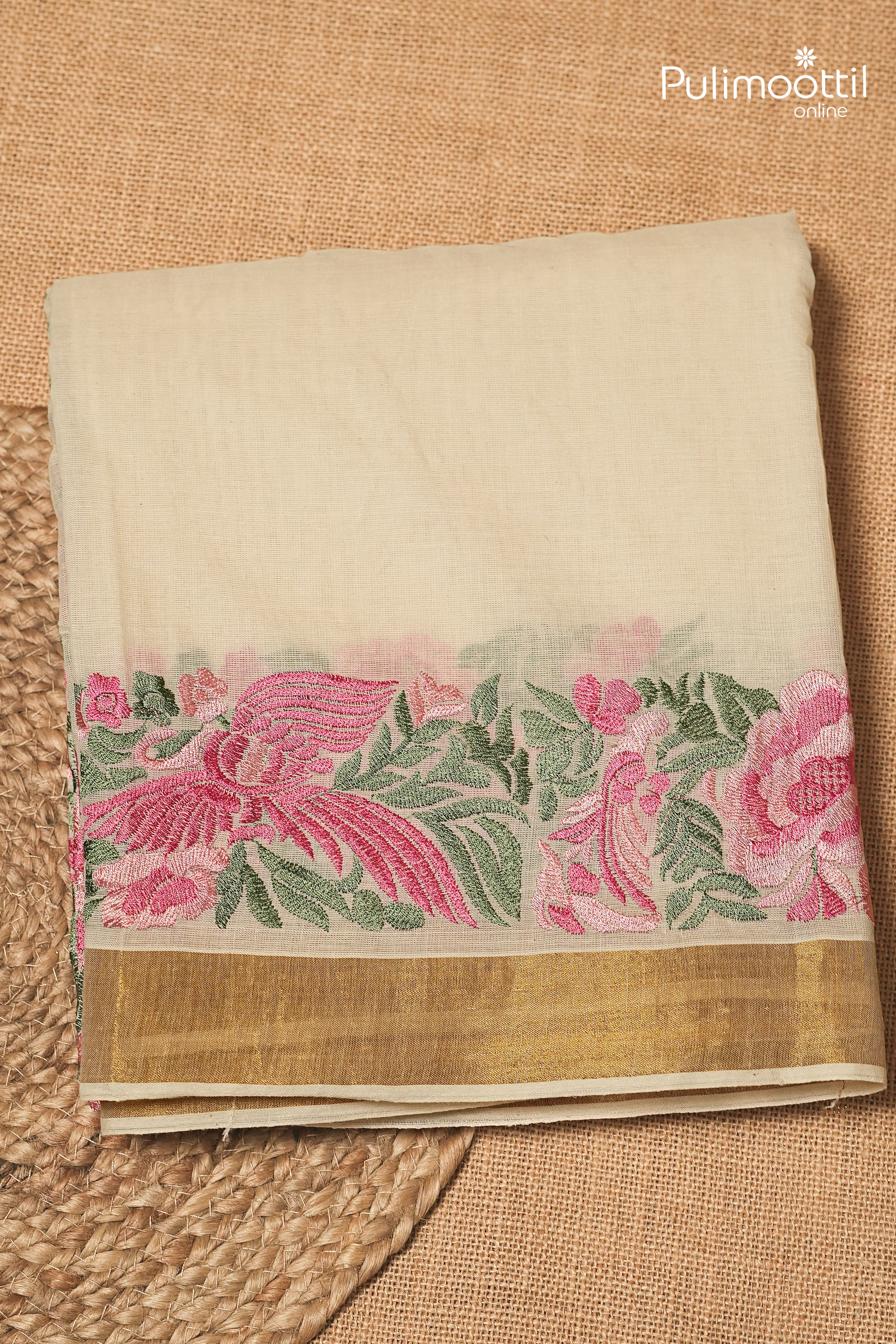 Offwhite Colour Kerala Traditional Cotton Set Saree