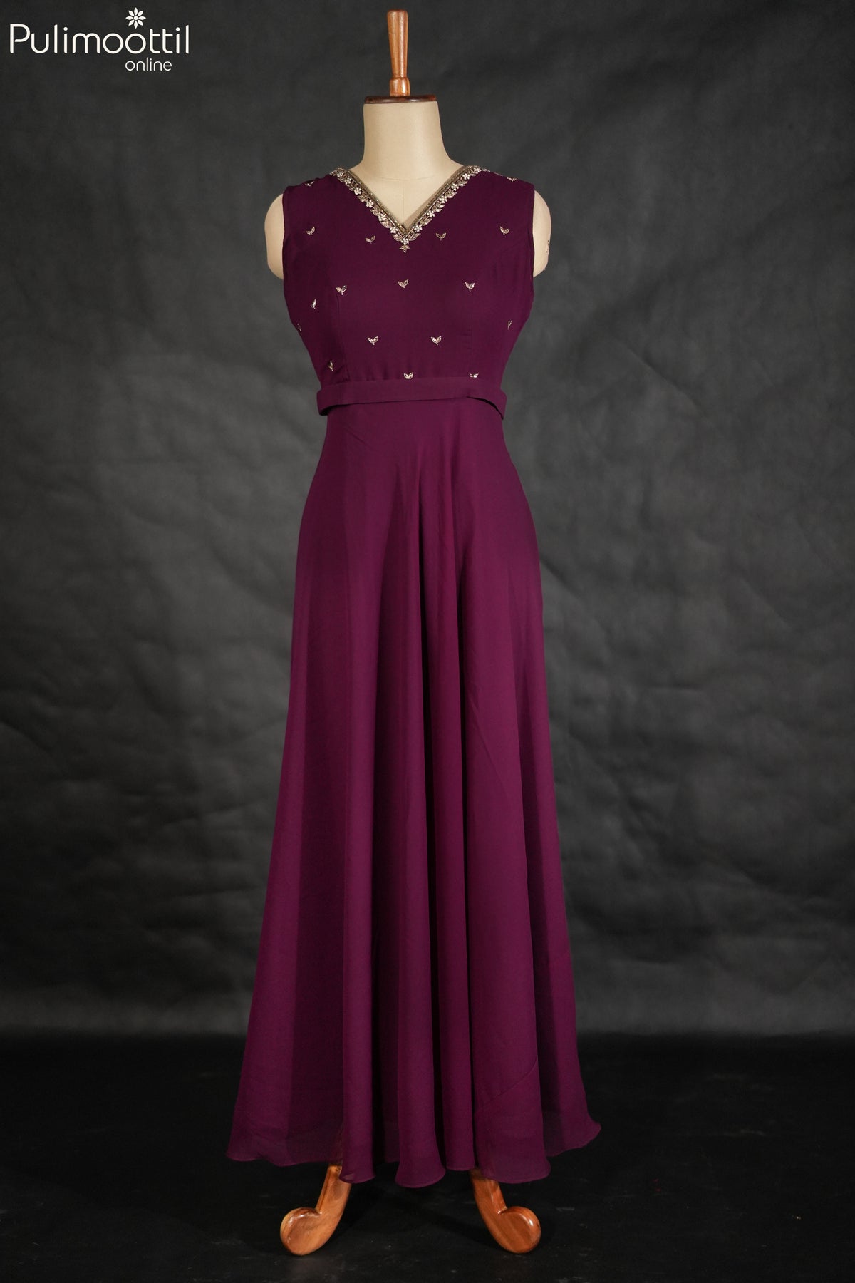 Purple georgette gown2