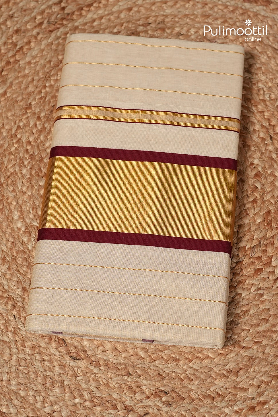Kerala Traditional Golden Tissue Handloom Set Saree