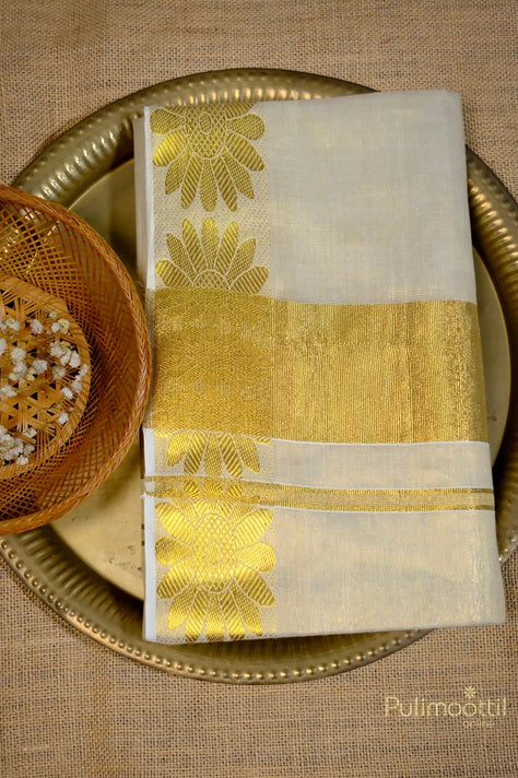 Golden Tissue Kerala Set Saree.