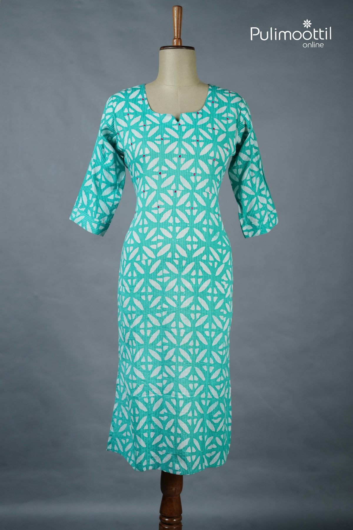 Light Peacock Green Colour Cotton Kurti