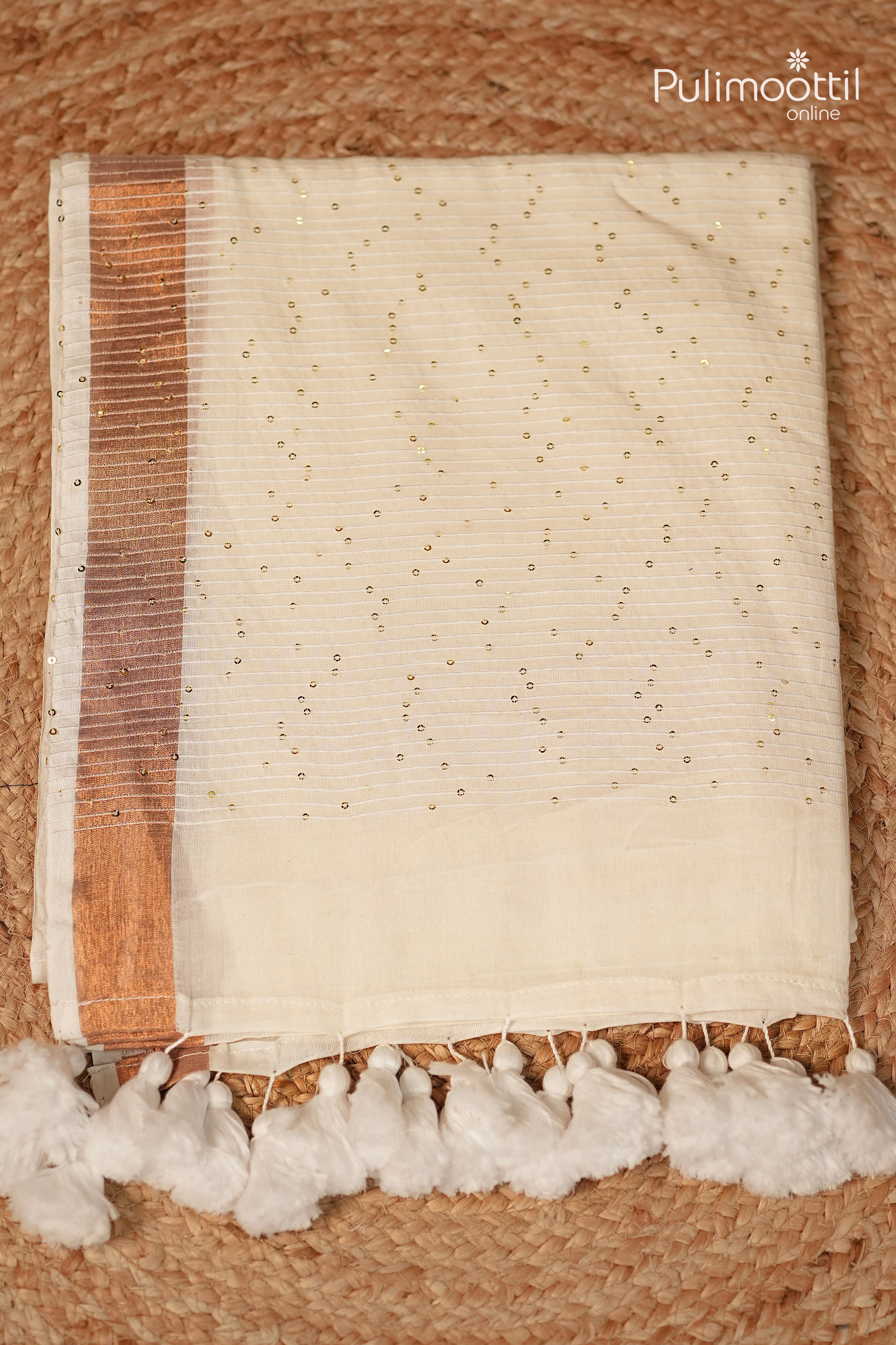OffWhite Colour Mul Cotton Saree