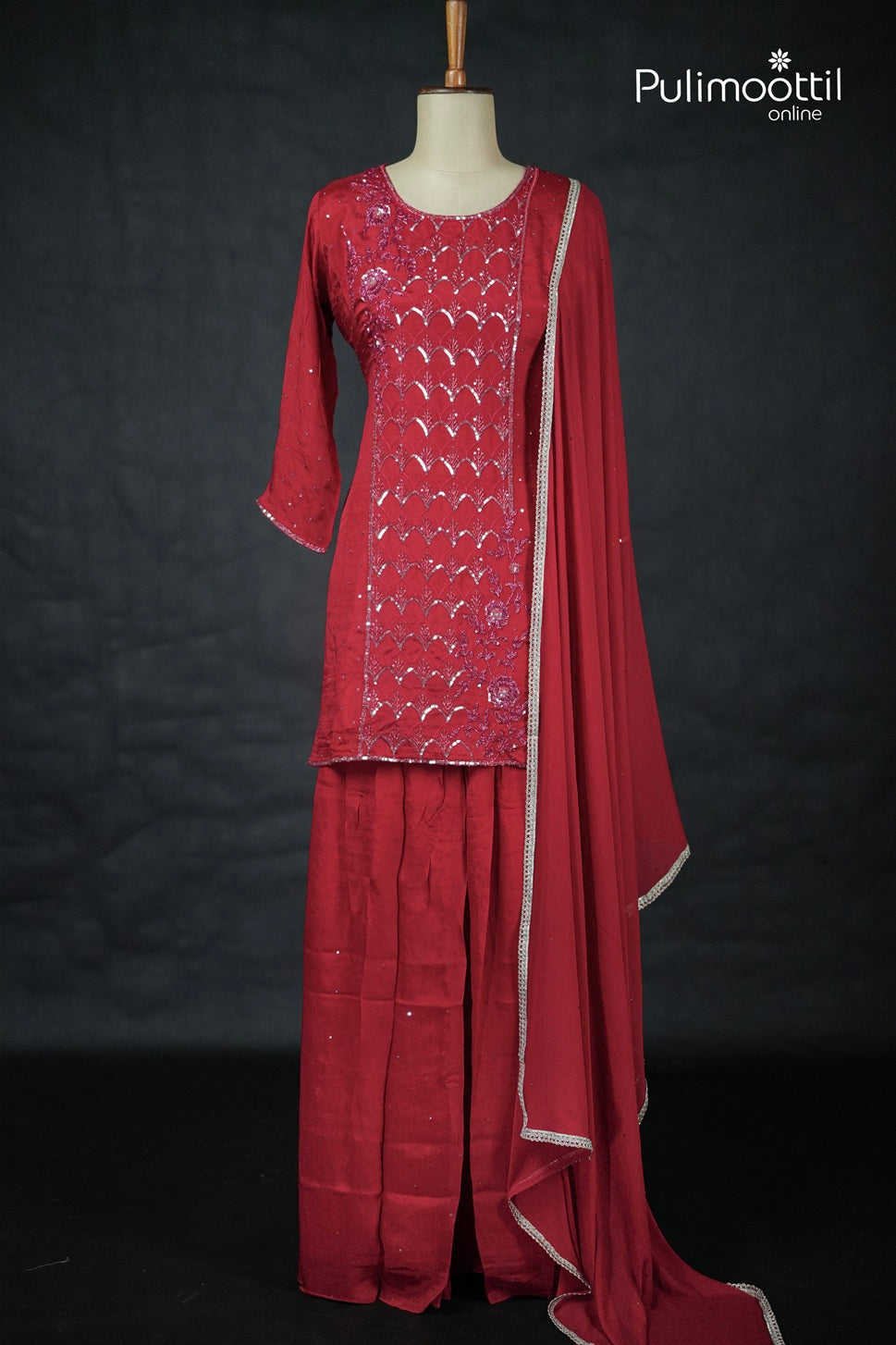 Red Colour Palazzo Set