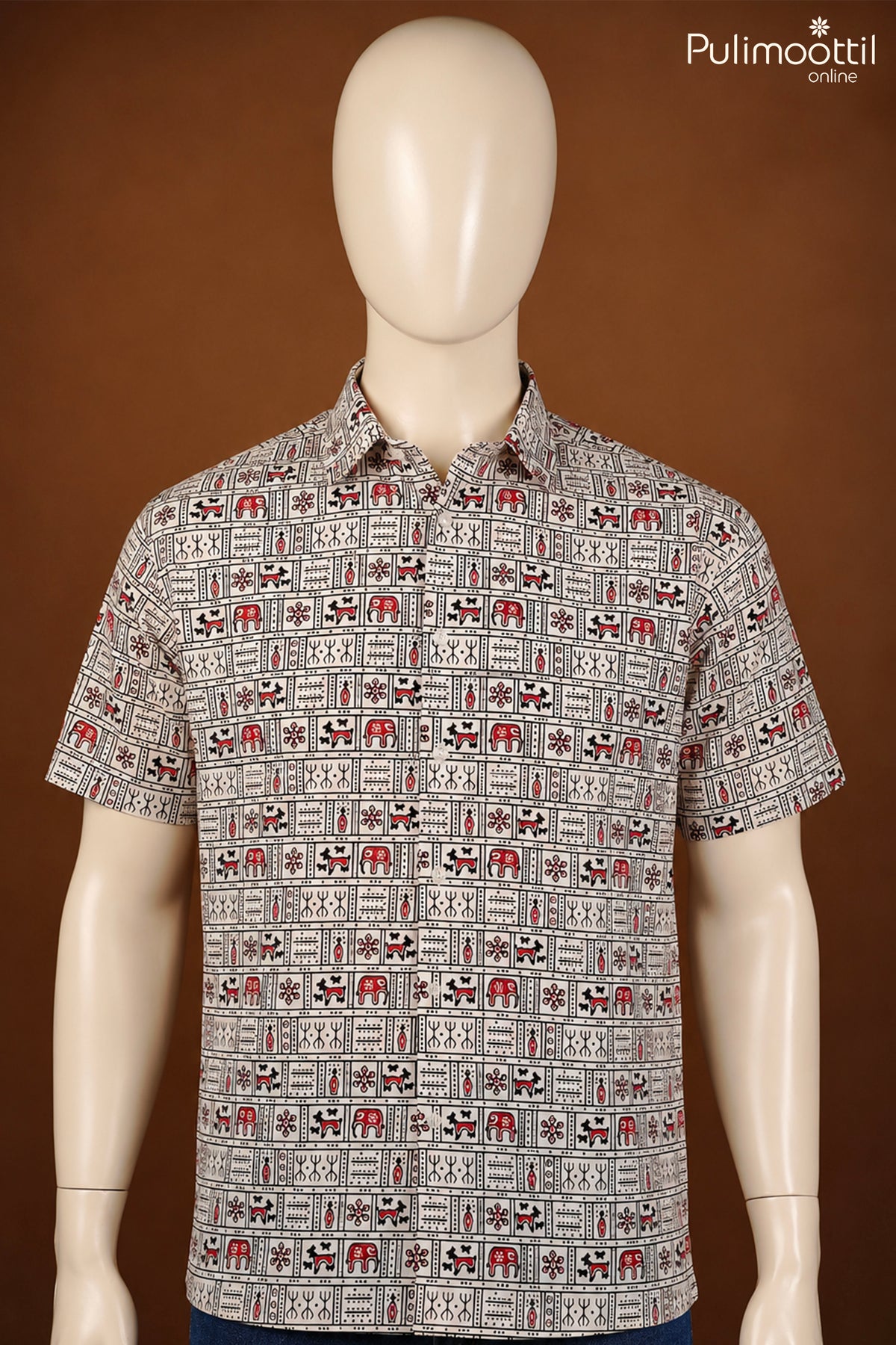Off White Color Half Sleeve Mens Shirt