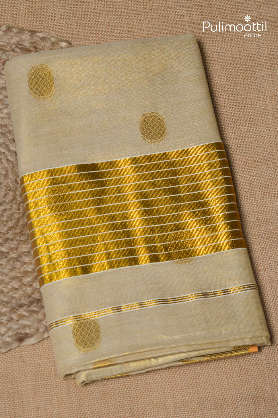 Kerala Traditional Golden Tissue Set Saree