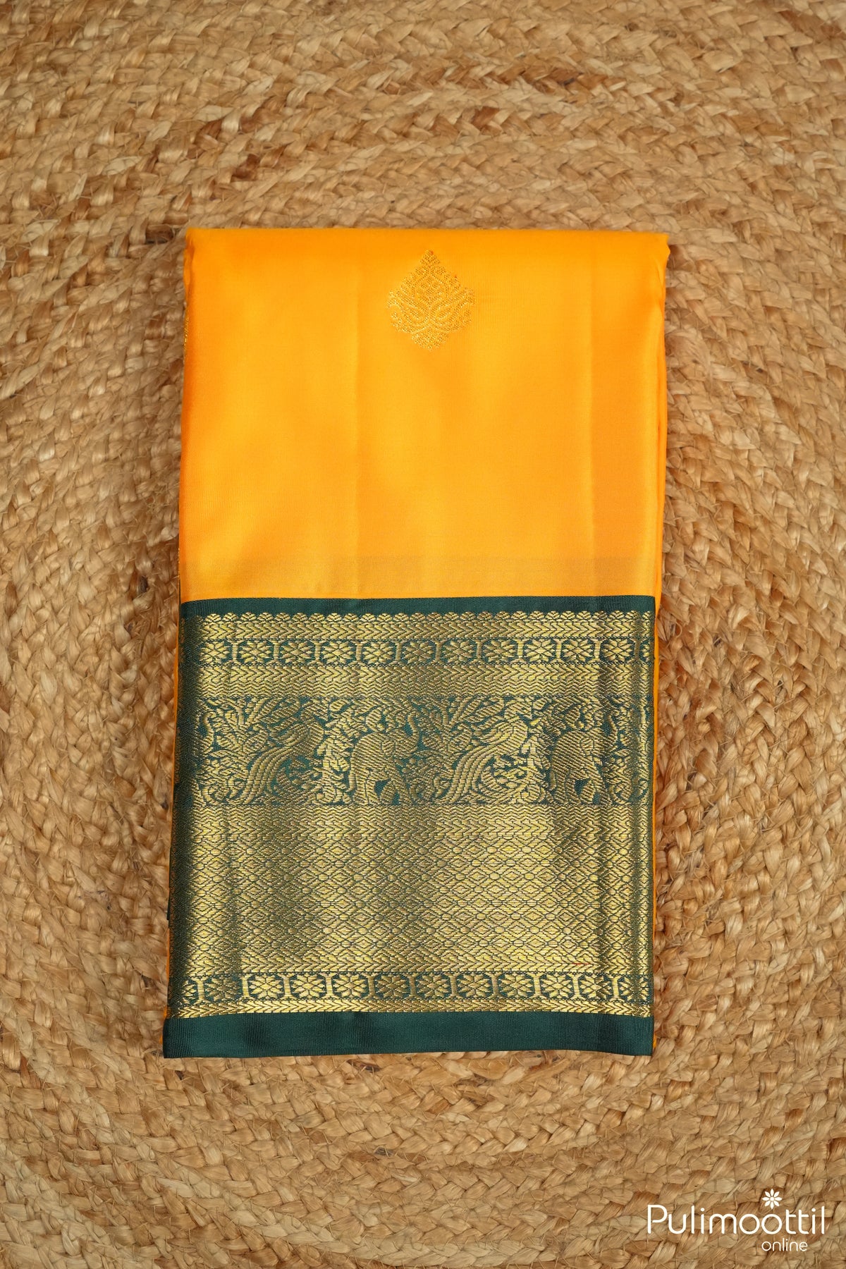 Turmeric Yellow Kanchipuram Designer Saree