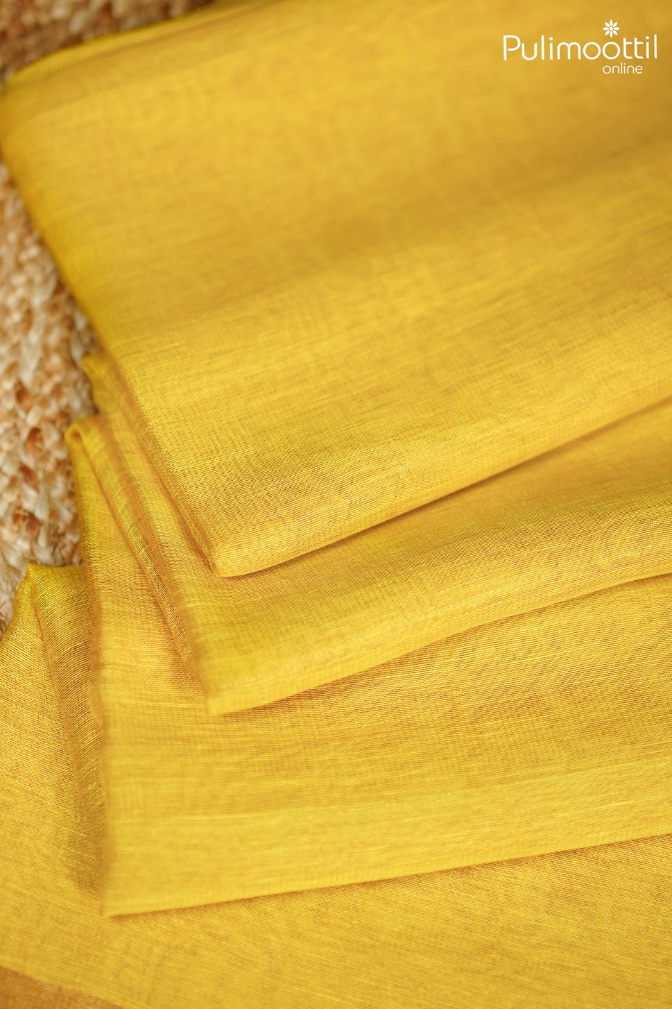 Yellow Colour Linen Saree