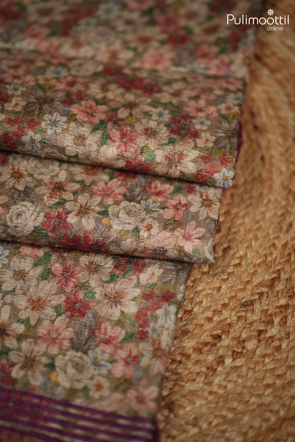 Multicolour Jute Silk Saree