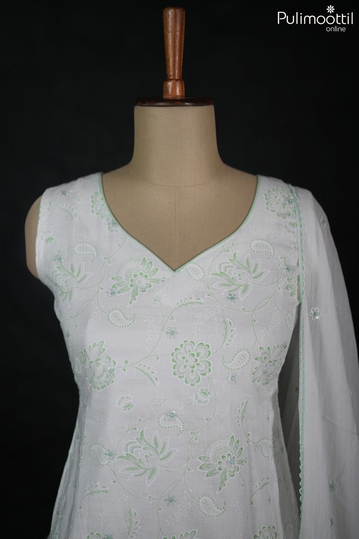 White Colour Cotton Salwar Set