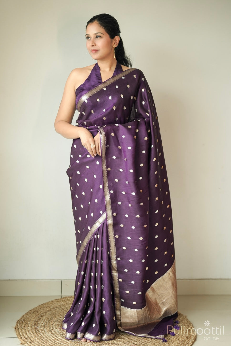 Violet Colour Mango Silk Saree.