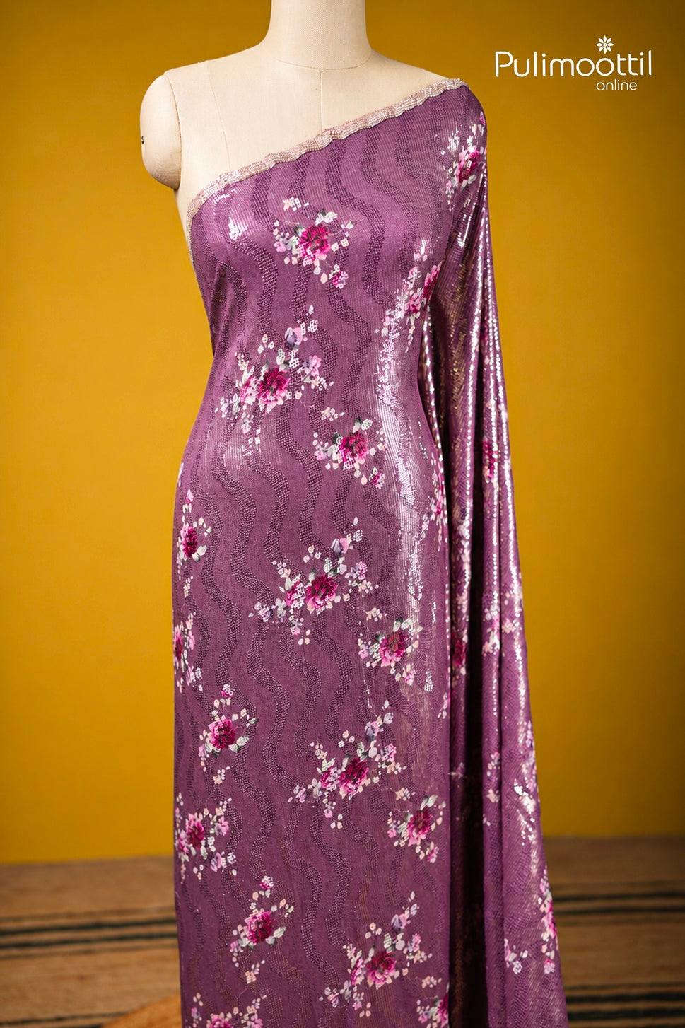 Purple Violet Colour Georgette Fancy Saree