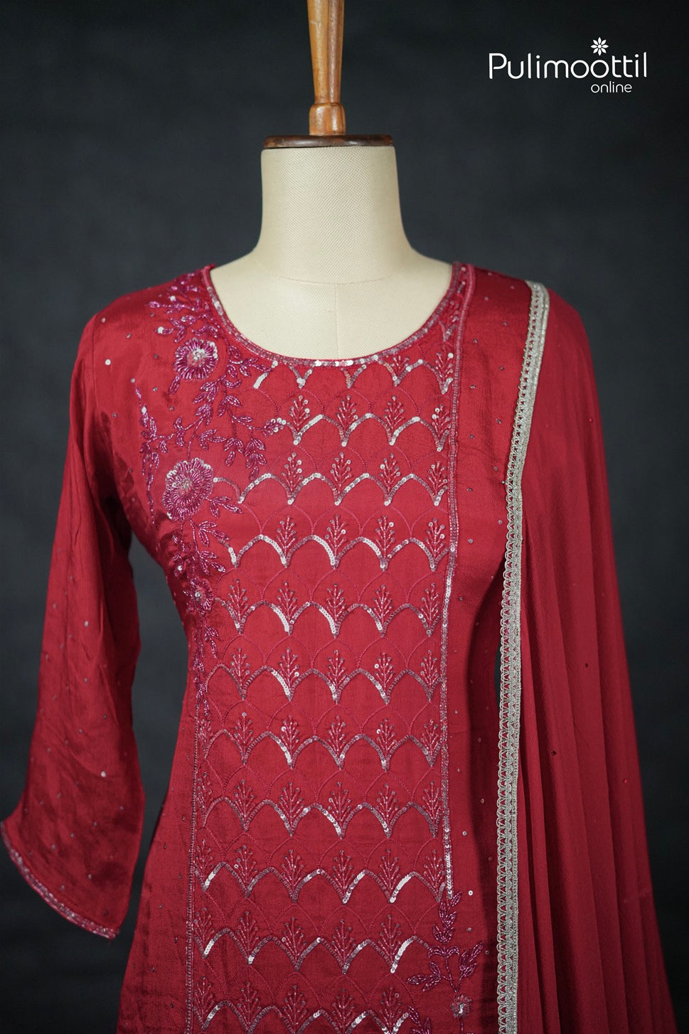 Red Colour Palazzo Set