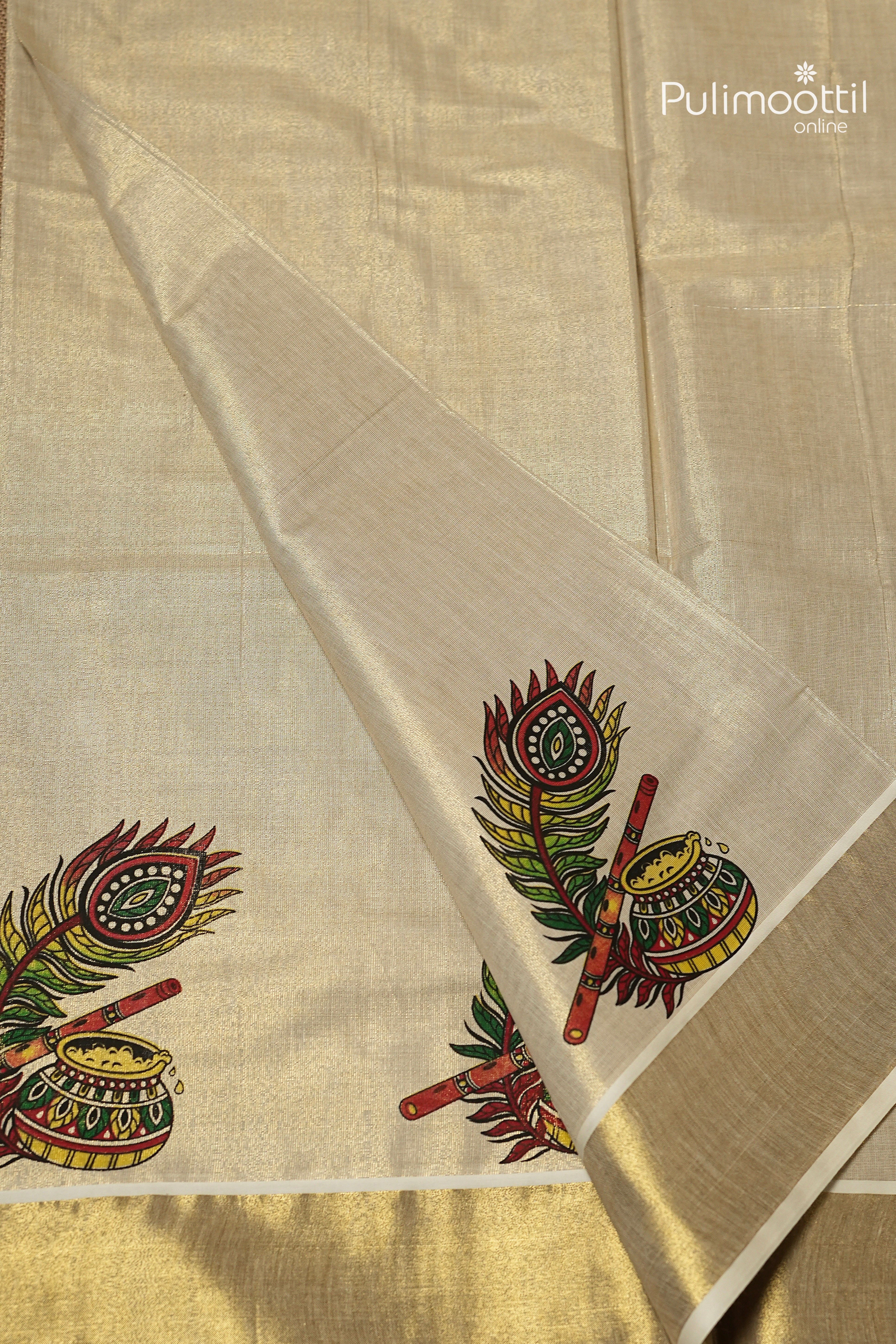 Kerala Traditional Golden Tissue Set Saree