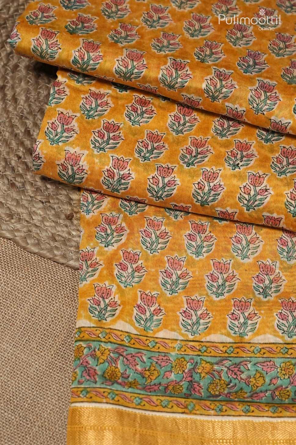Yellow Colour Chanderi Saree