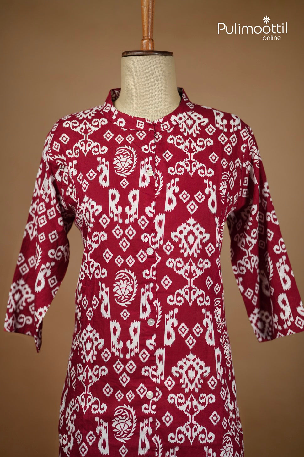 Maroon Colour Cotton Co-ord Set