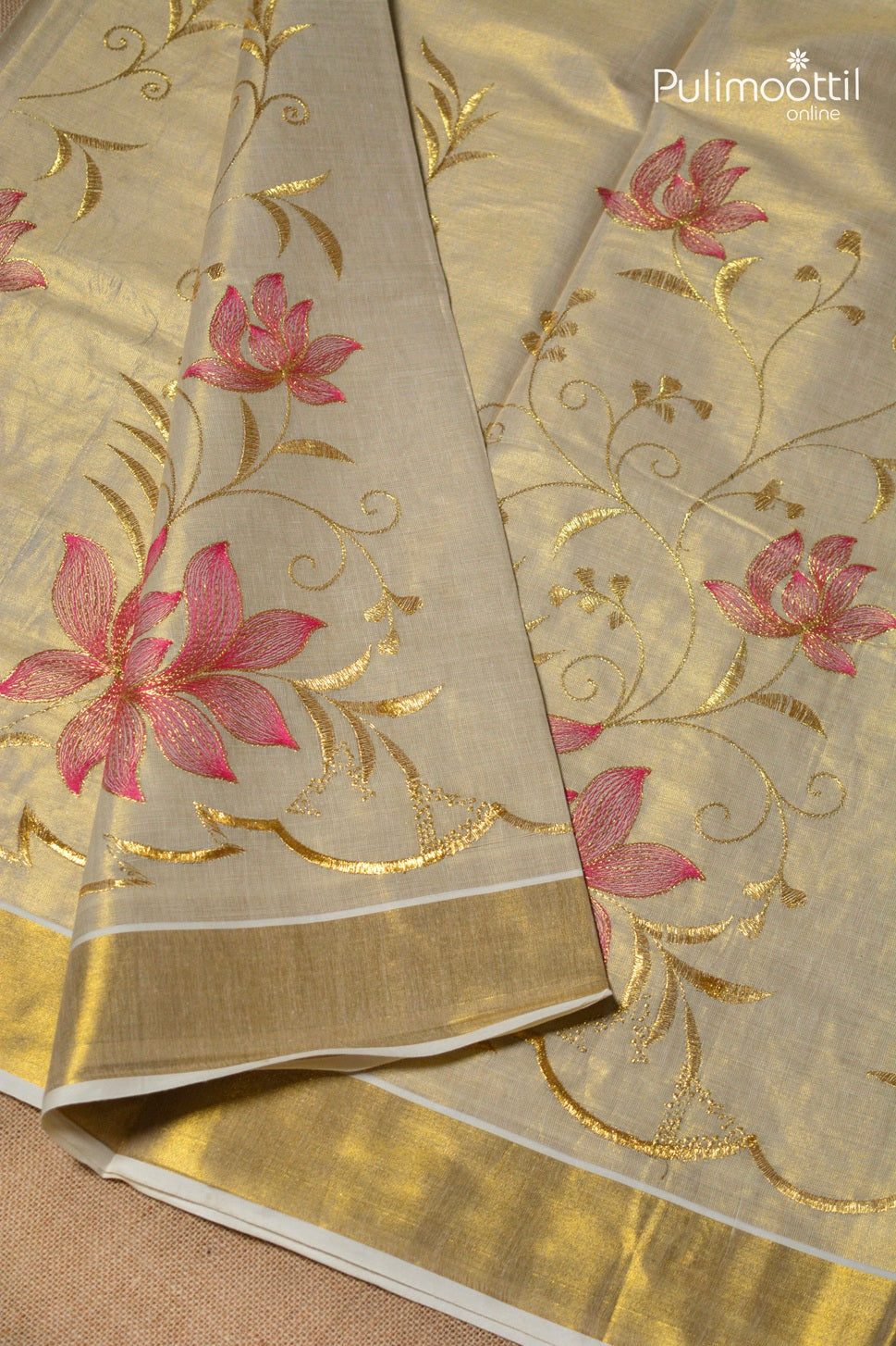 Kerala Traditional Golden Tissue Set Saree
