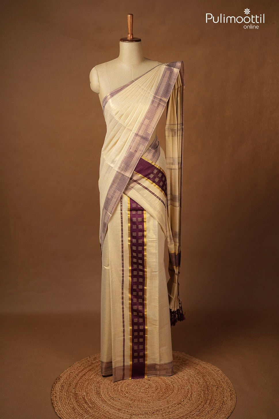Onam Special Kerala Traditional Golden Tissue Set Mundu