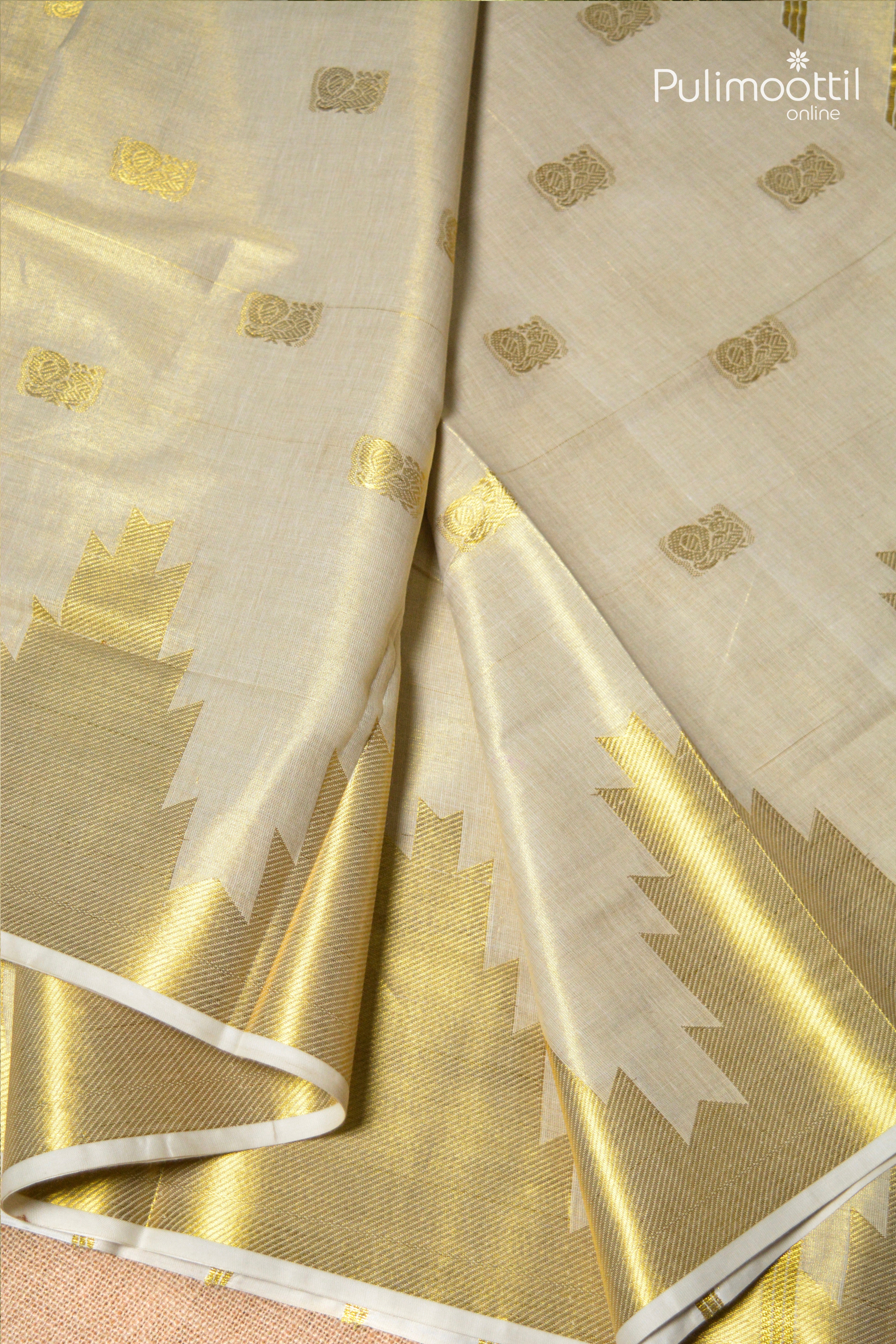 Kerala Traditional Golden Tissue Set Saree