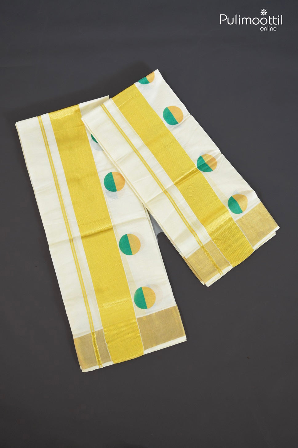 Onam Special Kerala Traditional golden tissue Set Dhoti