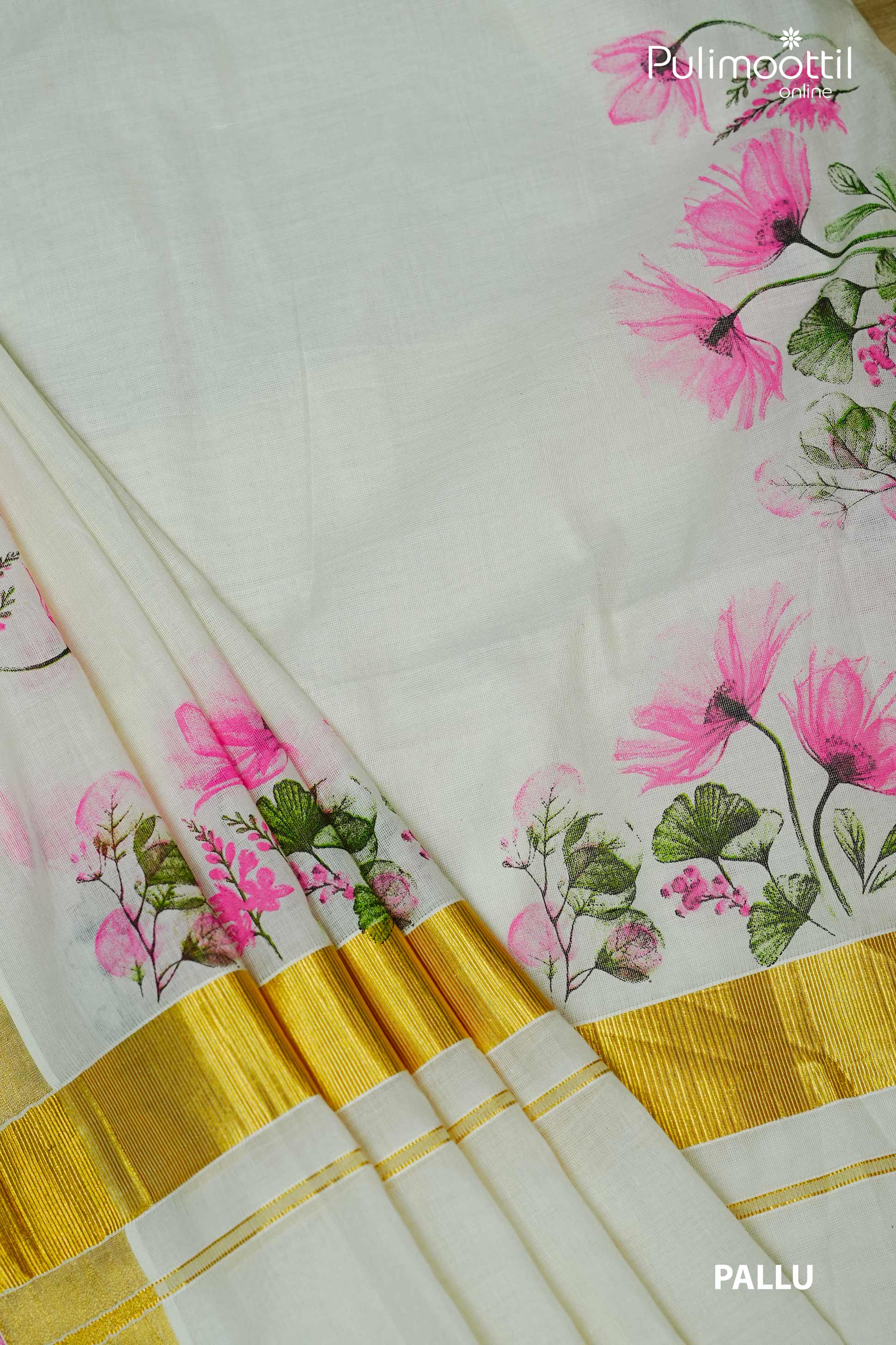 Off white colour Kerala Traditional Set Saree.