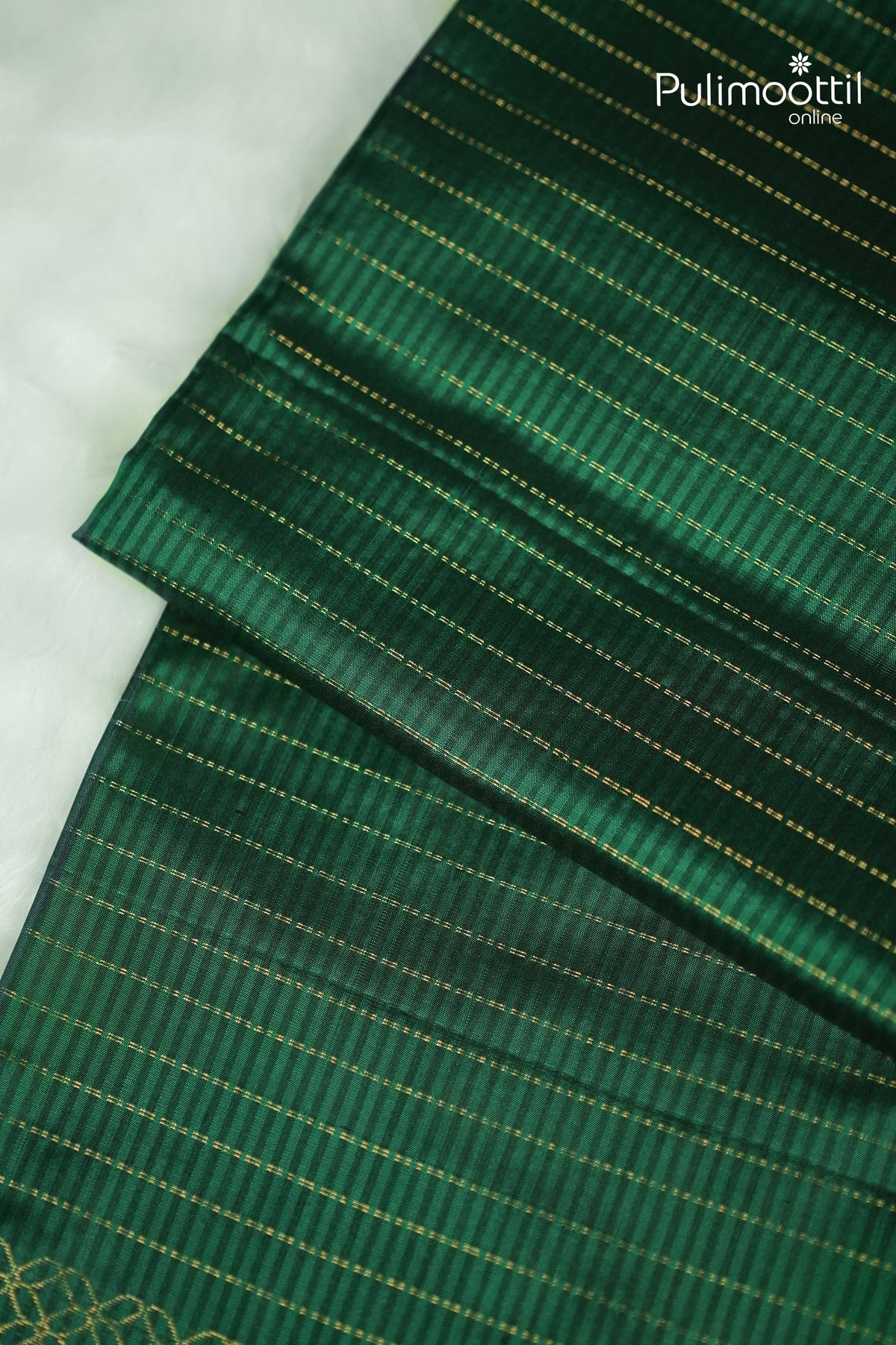 Peacock Green Colour Kanchipuram Soft Silk Saree