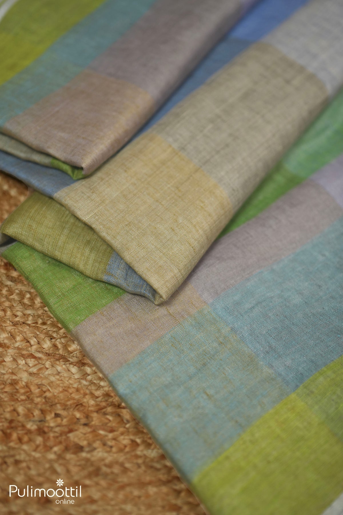 Multicolour Linen Saree