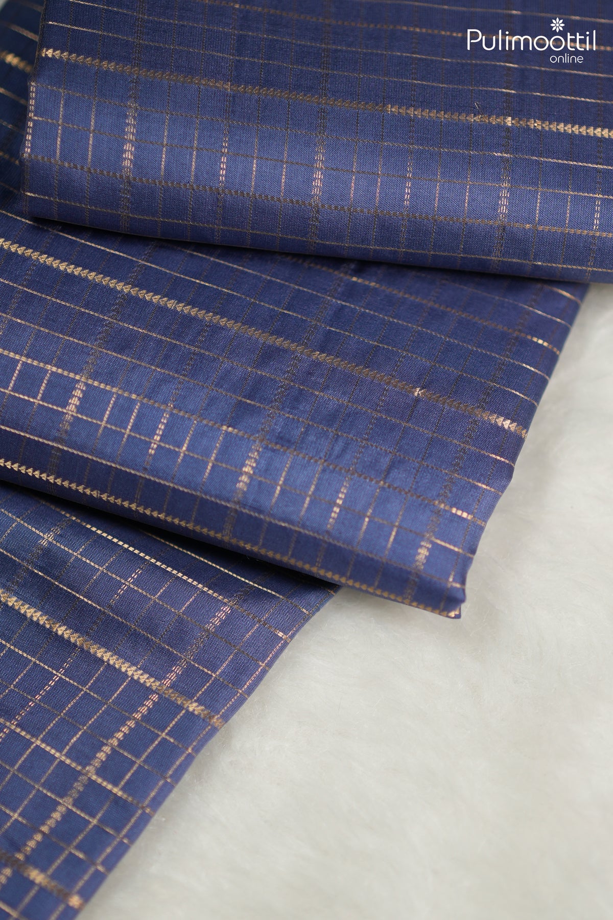 Muted Blue Colour Kanchipuram Designer Saree.