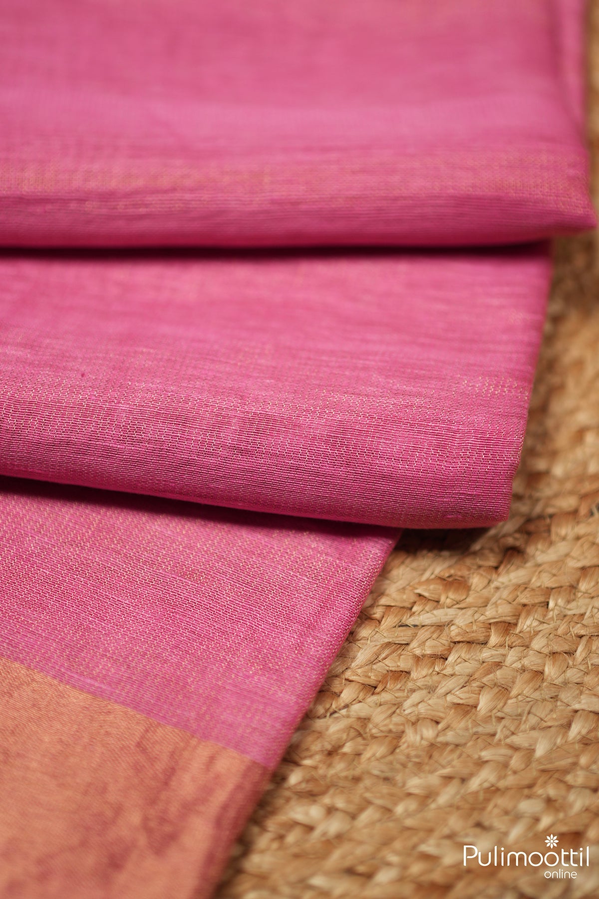 Pink Color Linen Saree