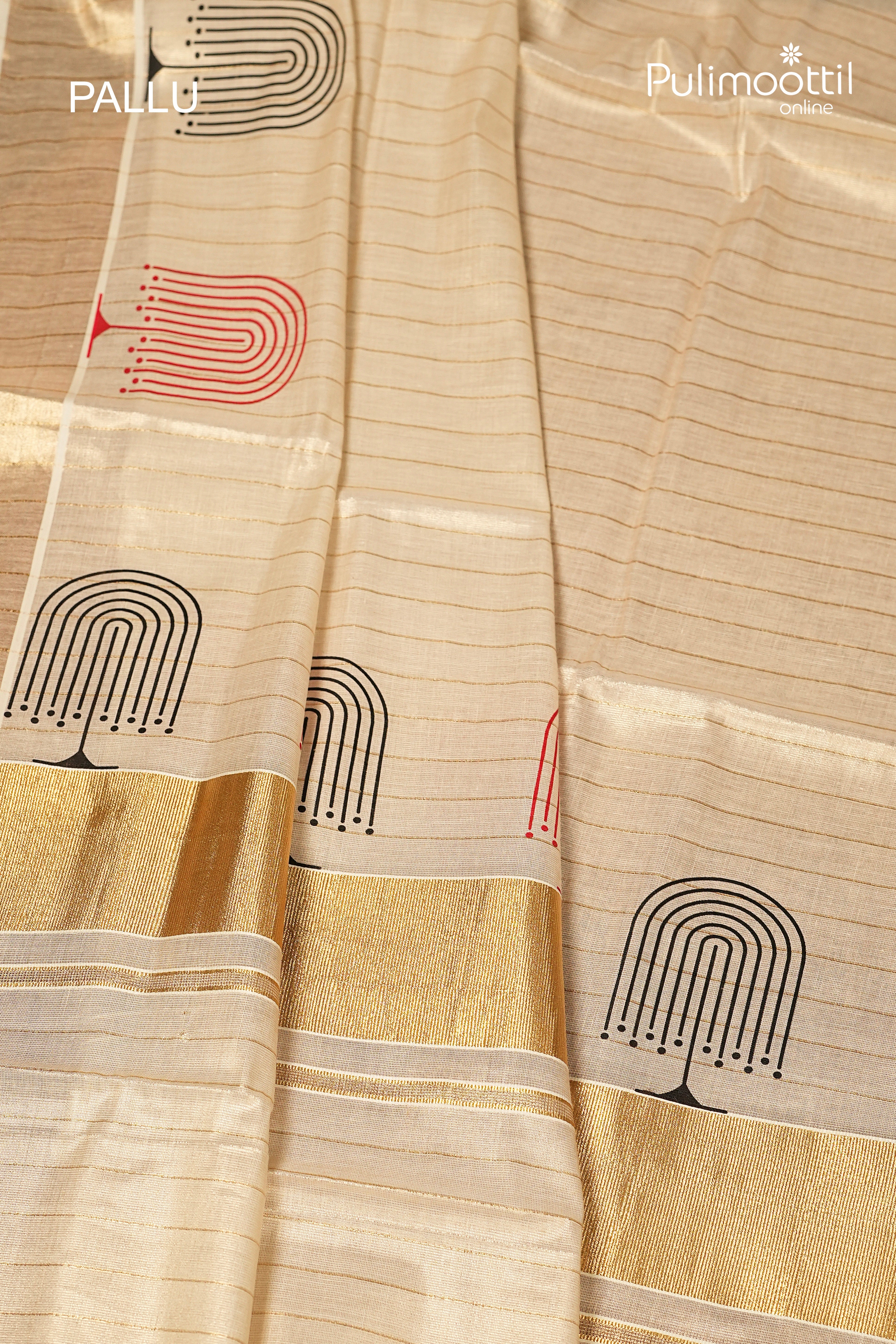 Kerala Traditional Golden Tissue Set Saree
