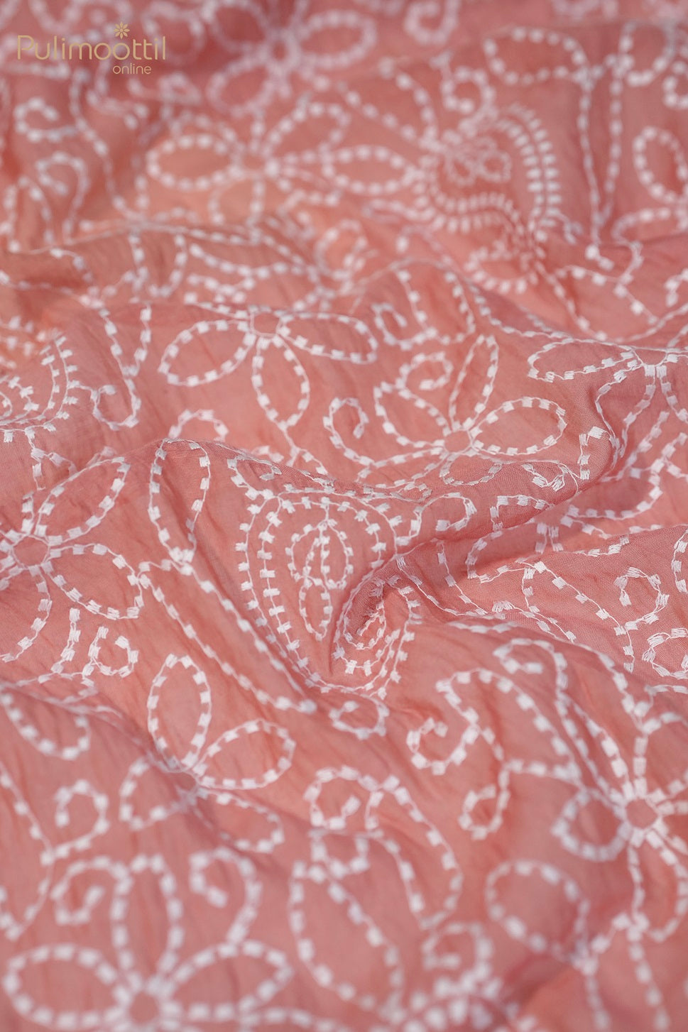 Peach Colour Soft Chanderi Fabric