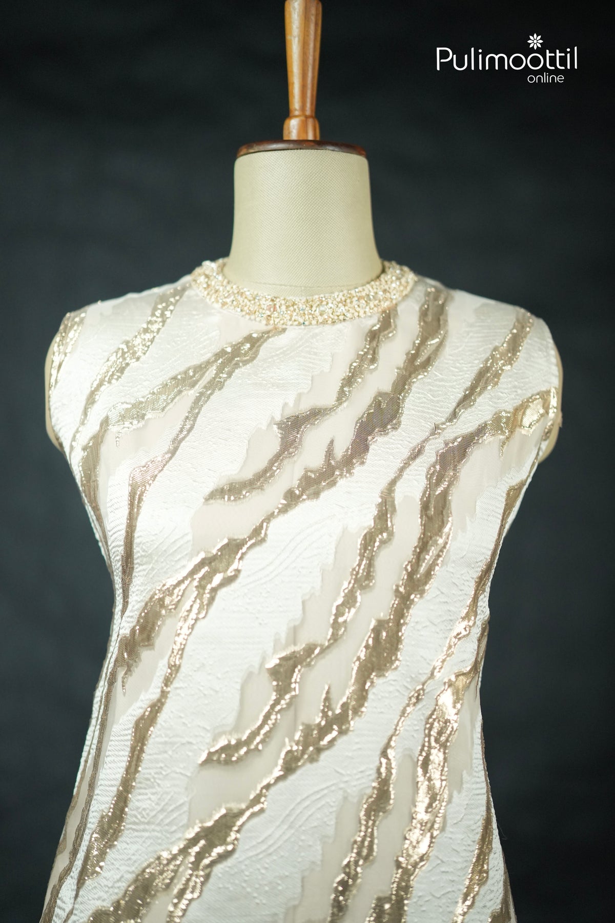 Ivory Colour Turkish Organza A-Line Kurti