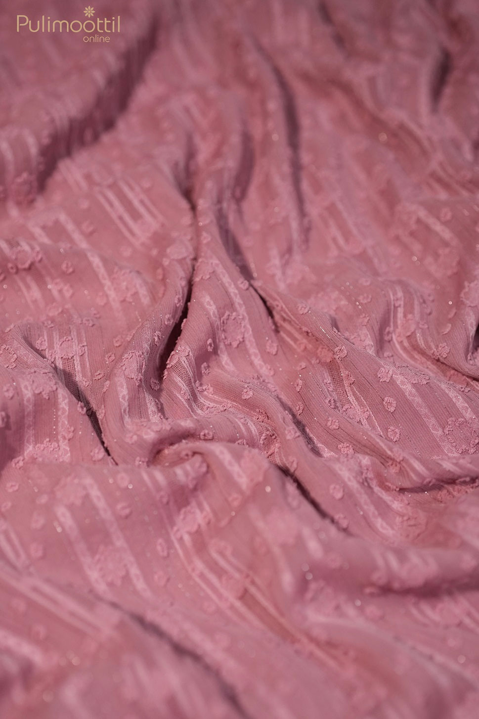 Dark Peach Colour Chiffon Fabric