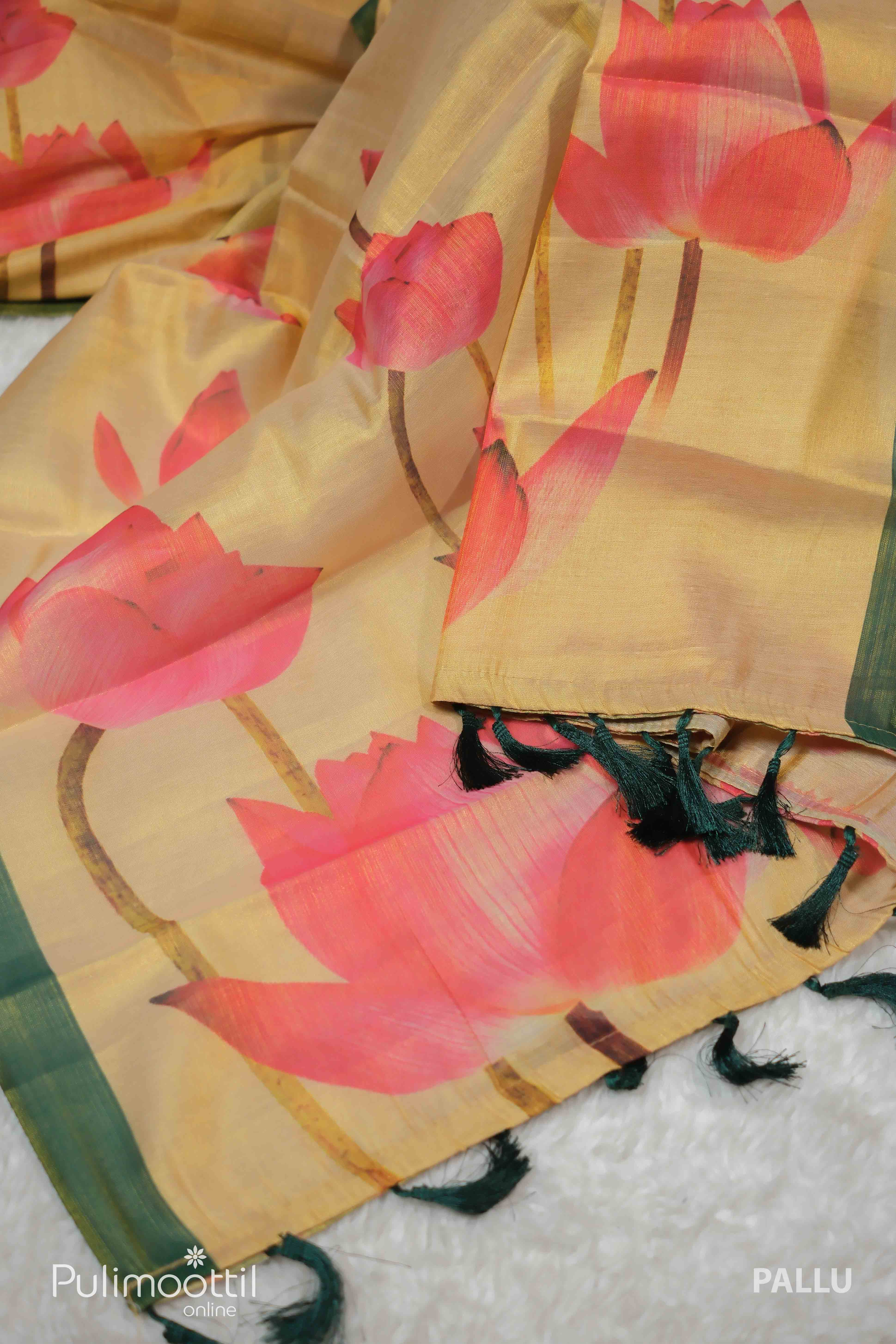 Golden Tissue Onam Kerala Set Saree